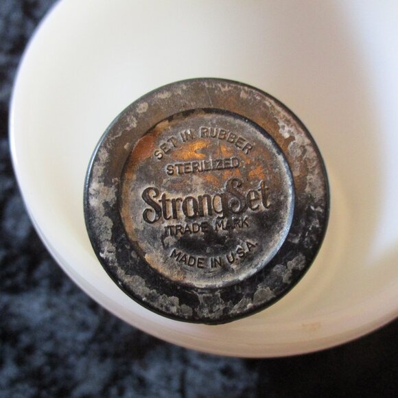 Vintage Heavy Milk Glass Coffee - Shaving Mug with Strong Set Shaving Brush - Picture 7 of 7